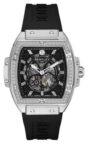 Bentley Dazzling Superstar Automatic Men's Watch – Black Diamond-Set Dial with Black Rubber Strap