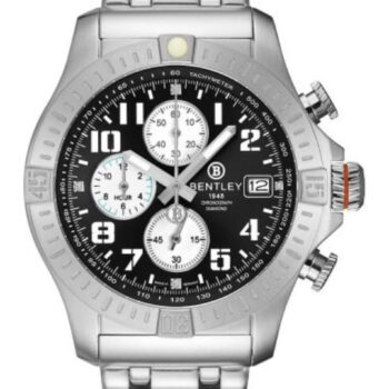 Bentley Track Elite Quartz Men's Watch – Black Diamond-Set Dial