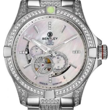 Bentley Gold Classic Diamond-Set Watch for Men – White Mother-of-Pearl Dial